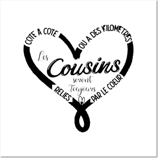 cousins reliés par le coeur Posters and Art